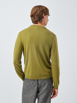 John Lewis Merino Wool Crew Neck Jumper - view 2, Olive