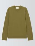 John Lewis Merino Wool Crew Neck Jumper, Ecru Olive