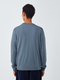 John Lewis Merino Wool Crew Neck Jumper - view 2, Flint Stone