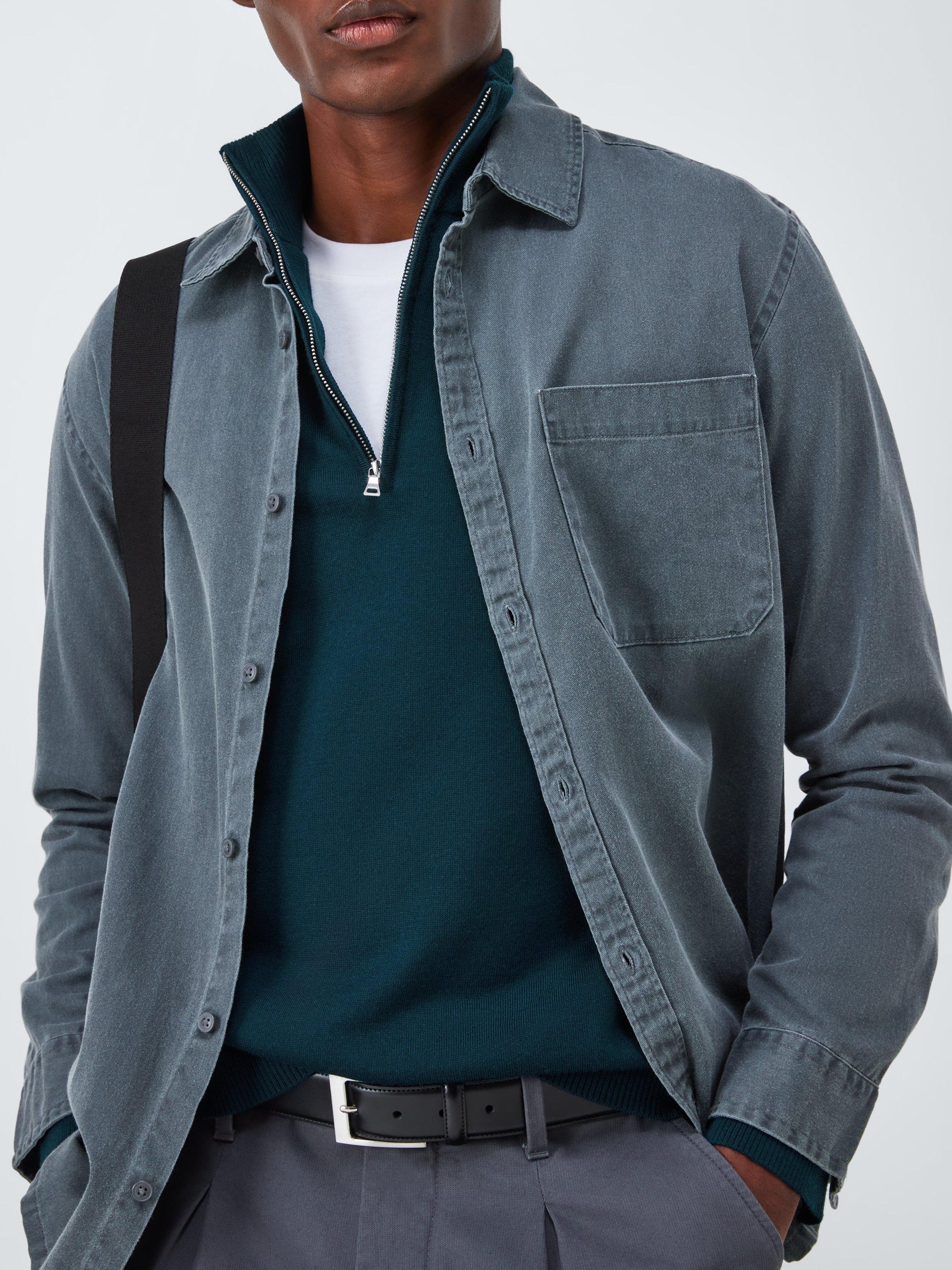 Product image 5 of 6, which shows John Lewis Merino Wool Half Zip Jumper, Deep Ocean, L