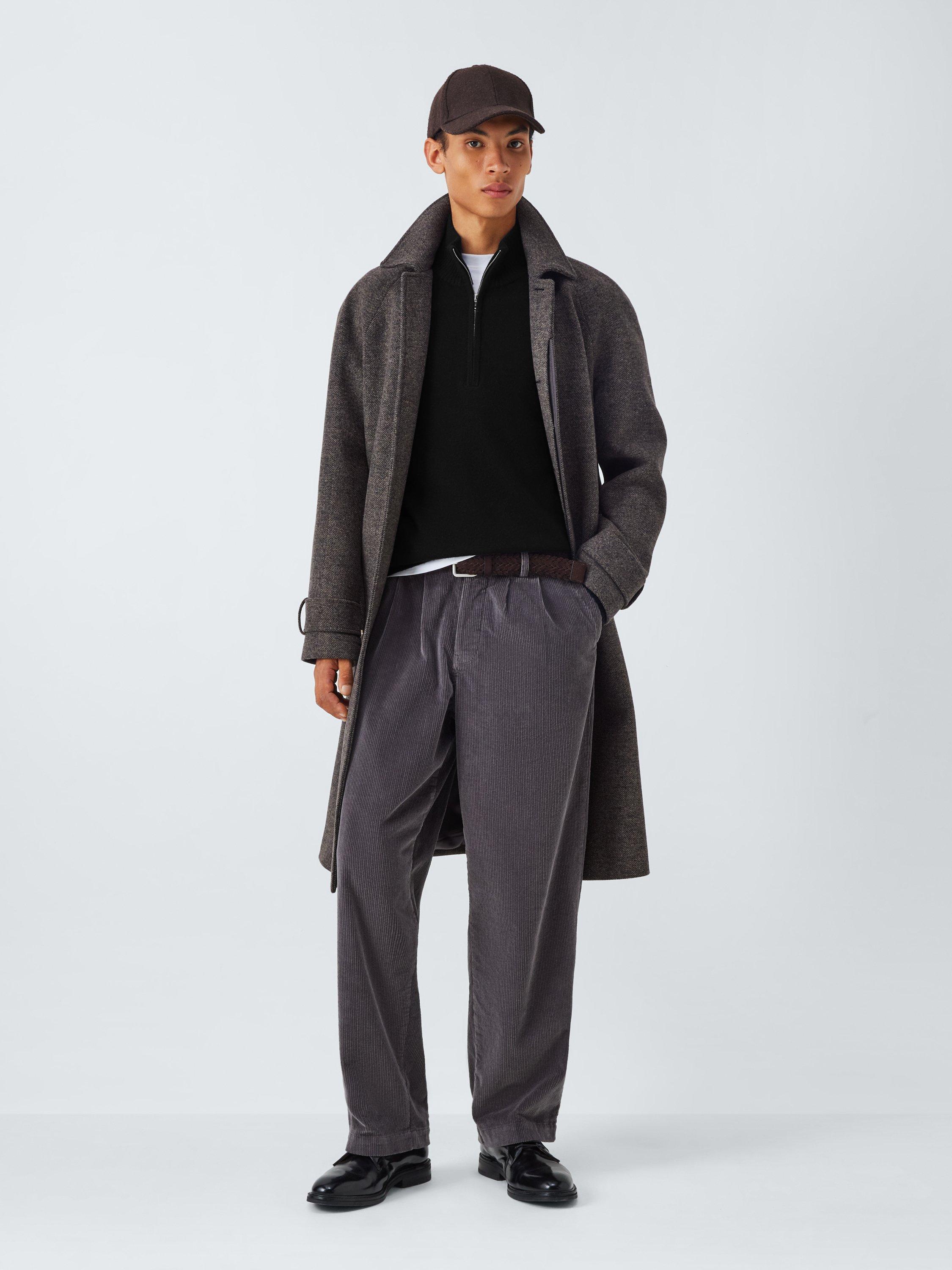 Product image 3 of 6, which shows John Lewis Merino Wool Half Zip Jumper, Black, S