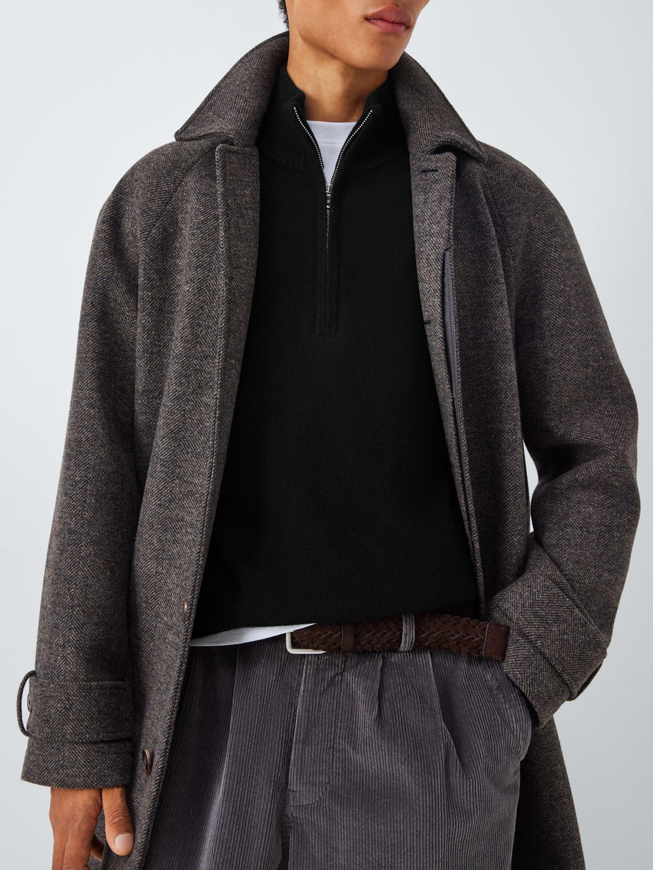 Product image 6 of 6, which shows John Lewis Merino Wool Half Zip Jumper, Black, S