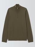 John Lewis Merino Wool Half Zip Jumper, Ivy Green