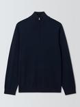 John Lewis Merino Wool Half Zip Jumper, Sky Captain