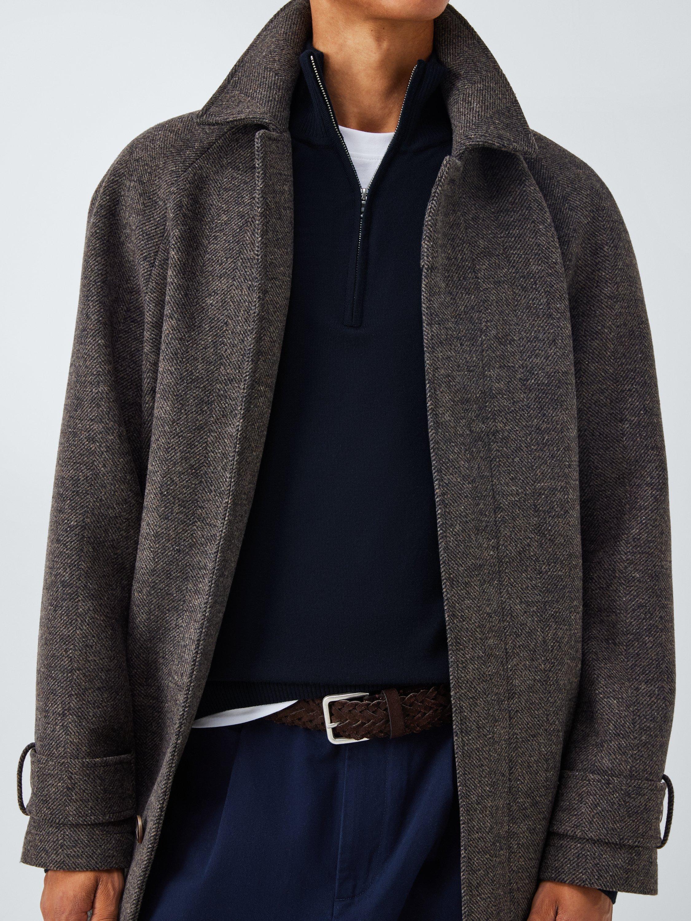 Product image 6 of 6, which shows John Lewis Merino Wool Half Zip Jumper, Sky Captain, S