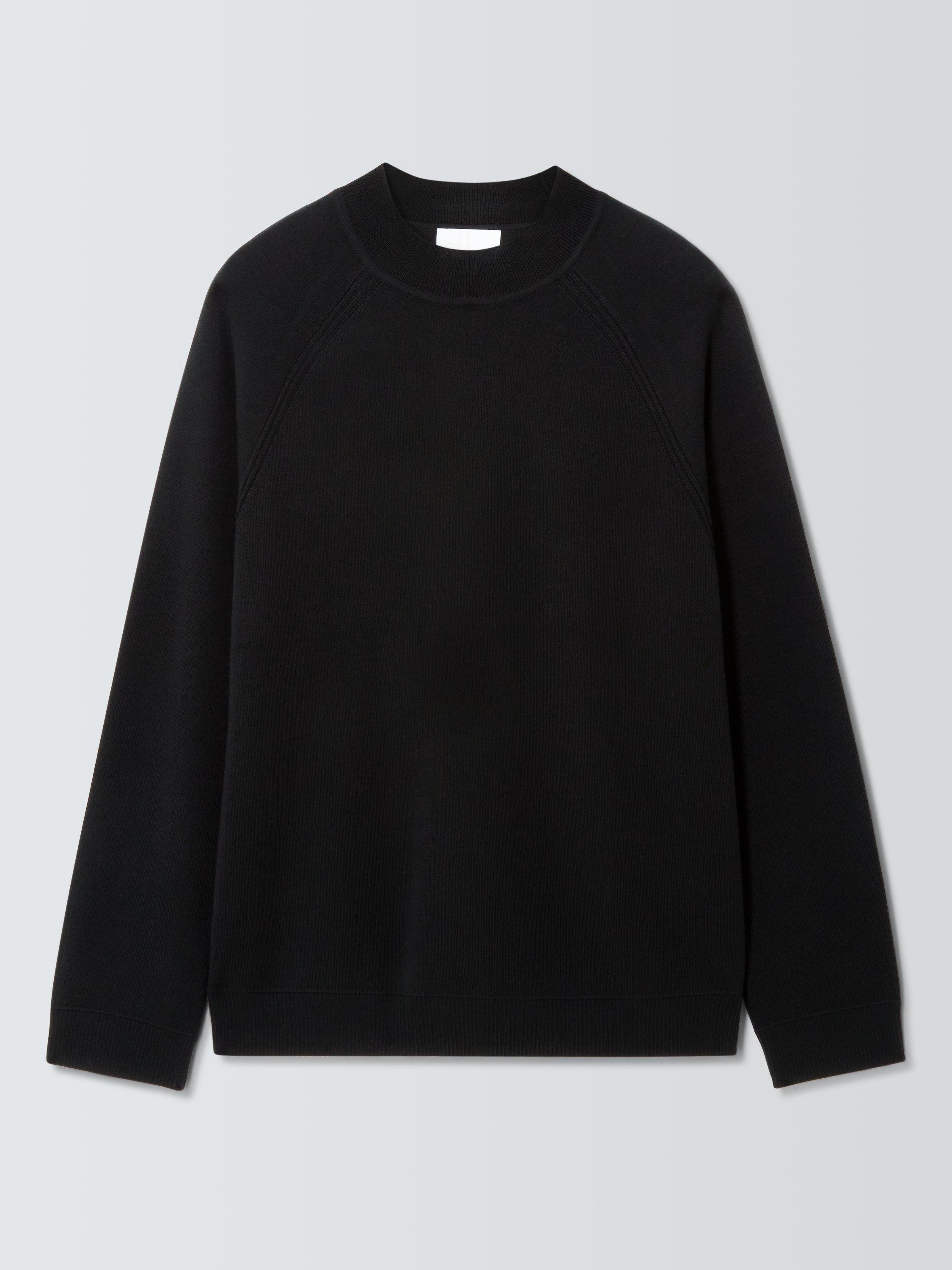 Product image 4 of 6, which shows John Lewis Merino Wool Mock Neck Jumper, Black, M