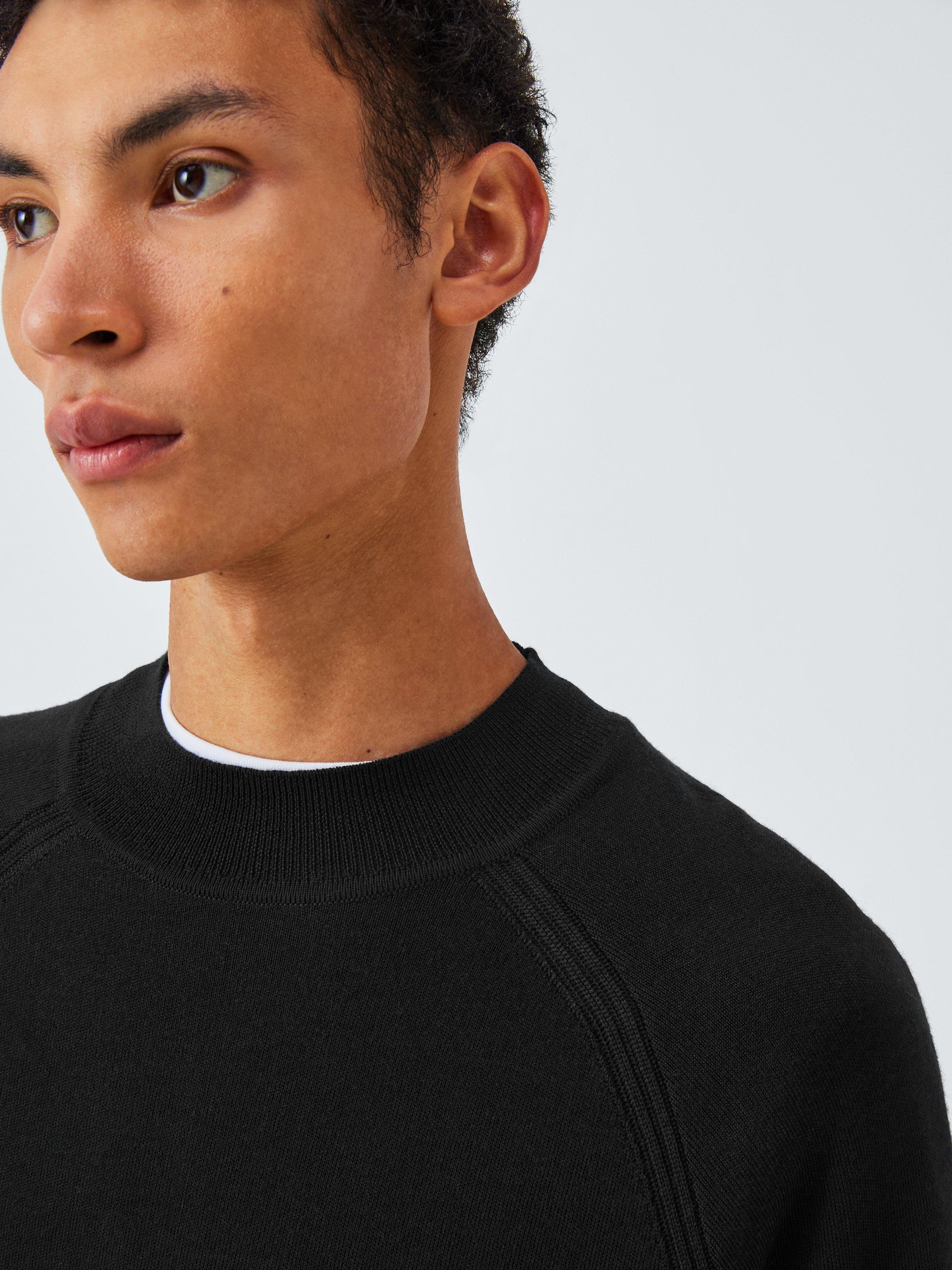 Product image 5 of 6, which shows John Lewis Merino Wool Mock Neck Jumper, Black, M