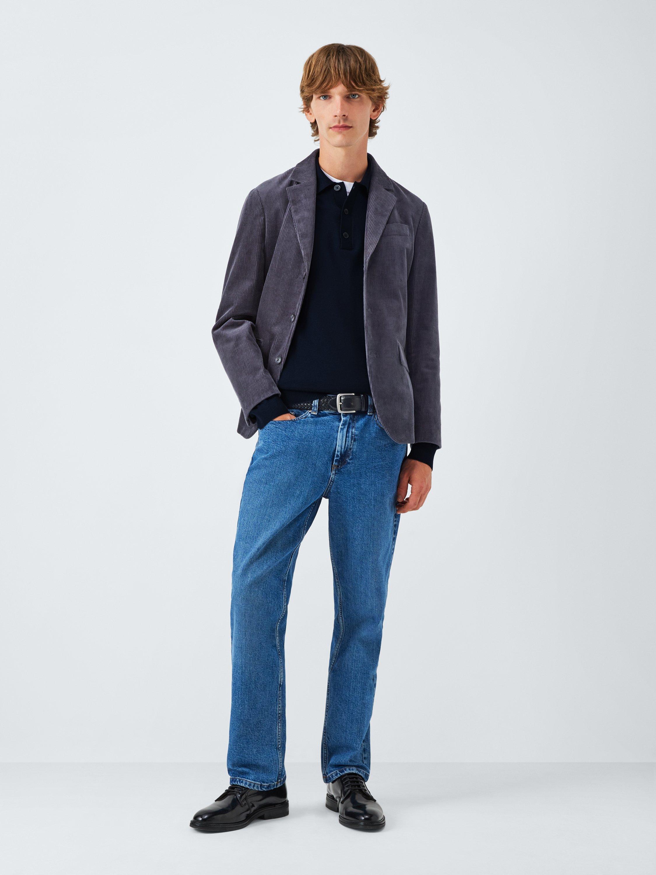 Product image 3 of 6, which shows John Lewis Merino Wool Polo Shirt, Sky Captain, S