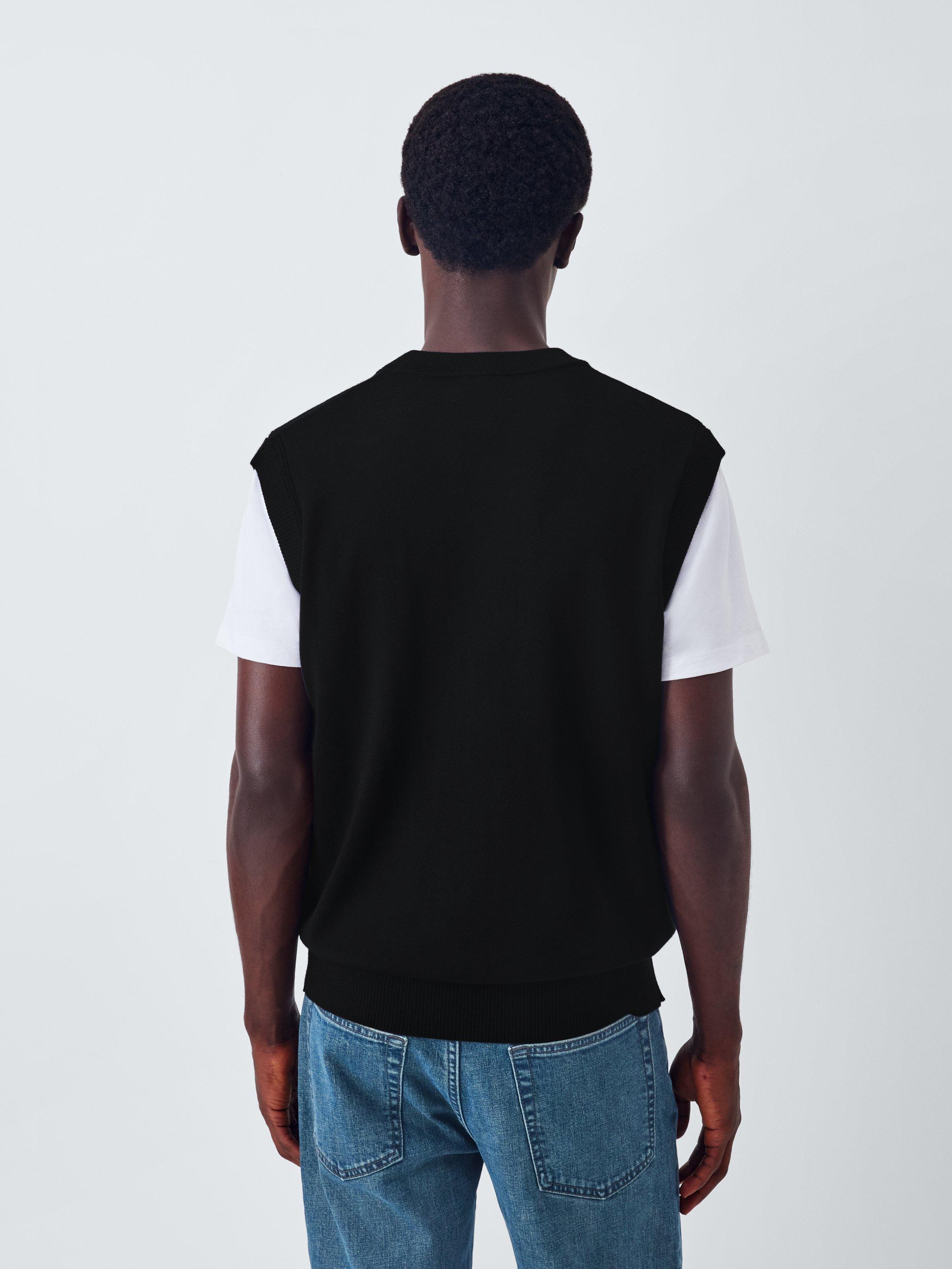 Product image 2 of 6, which shows John Lewis Merino Wool V-Neck Tank Top, Black, M