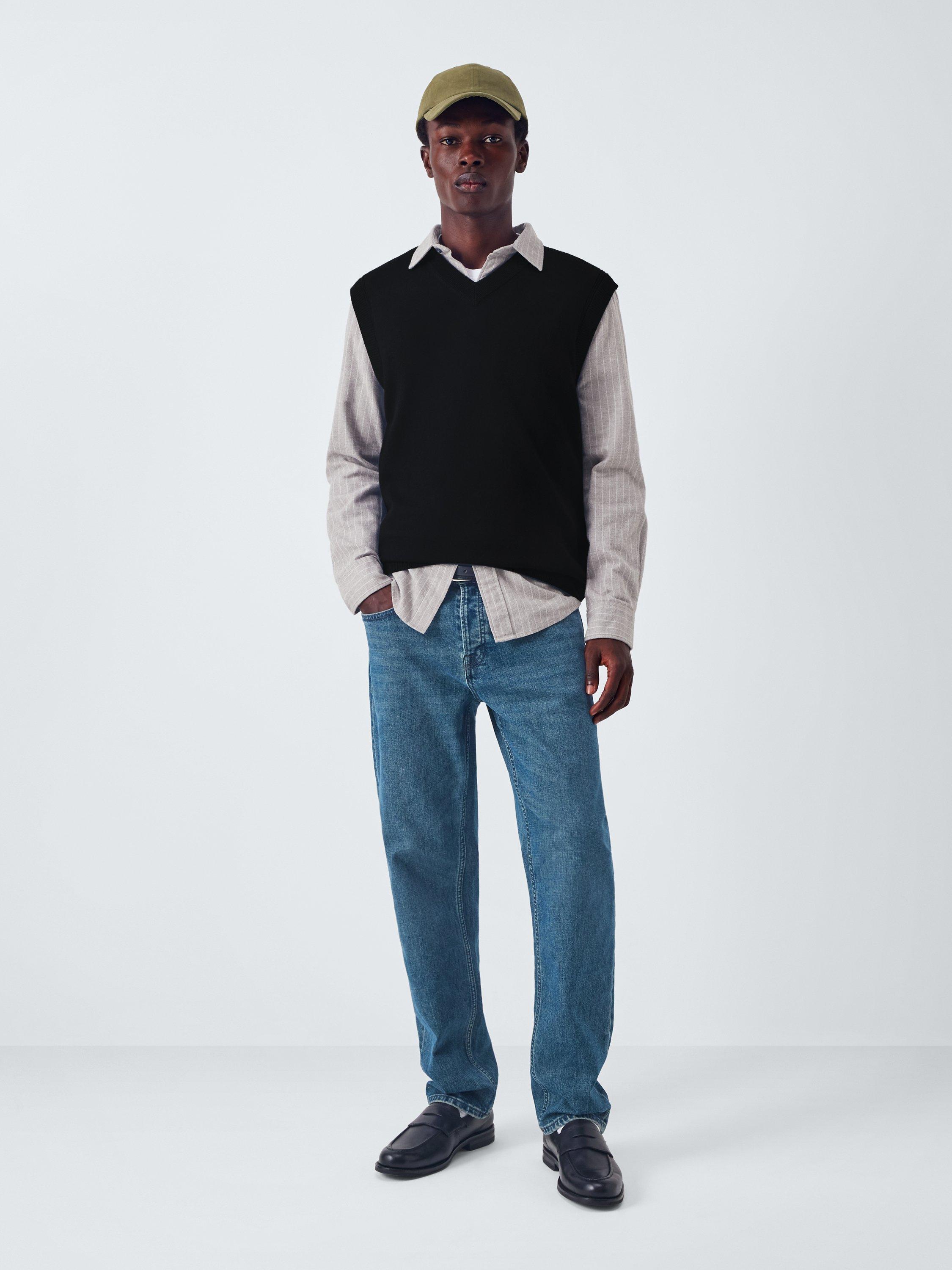 Product image 3 of 6, which shows John Lewis Merino Wool V-Neck Tank Top, Black, M