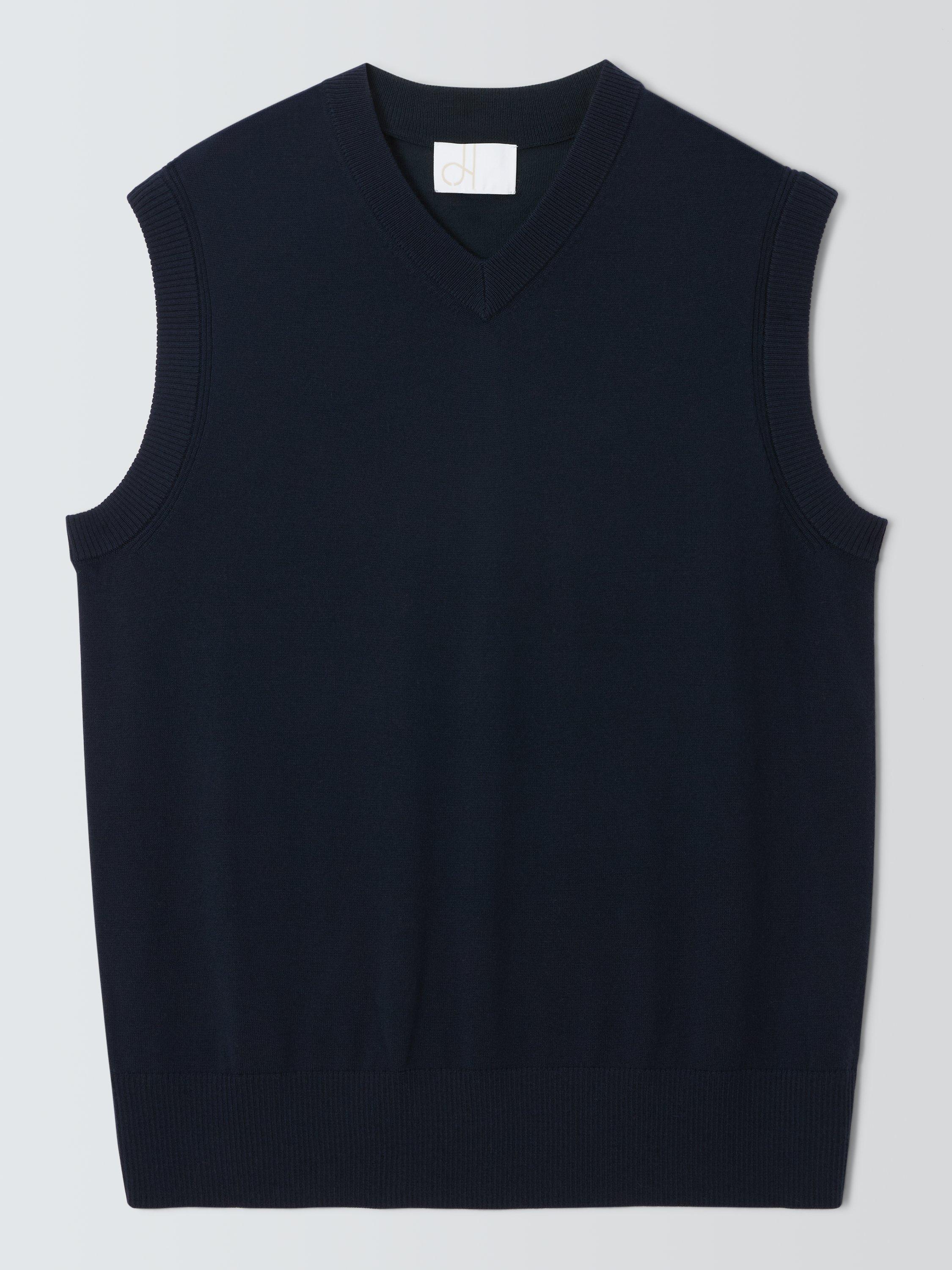 Product image 4 of 6, which shows John Lewis Merino Wool V-Neck Tank Top, Sky Captain, M