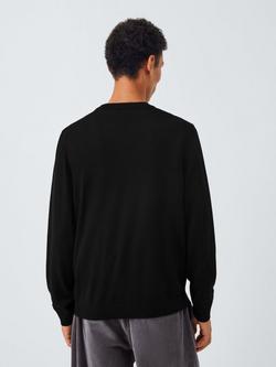 John Lewis Merino Wool V-Neck Jumper - view 2, Black