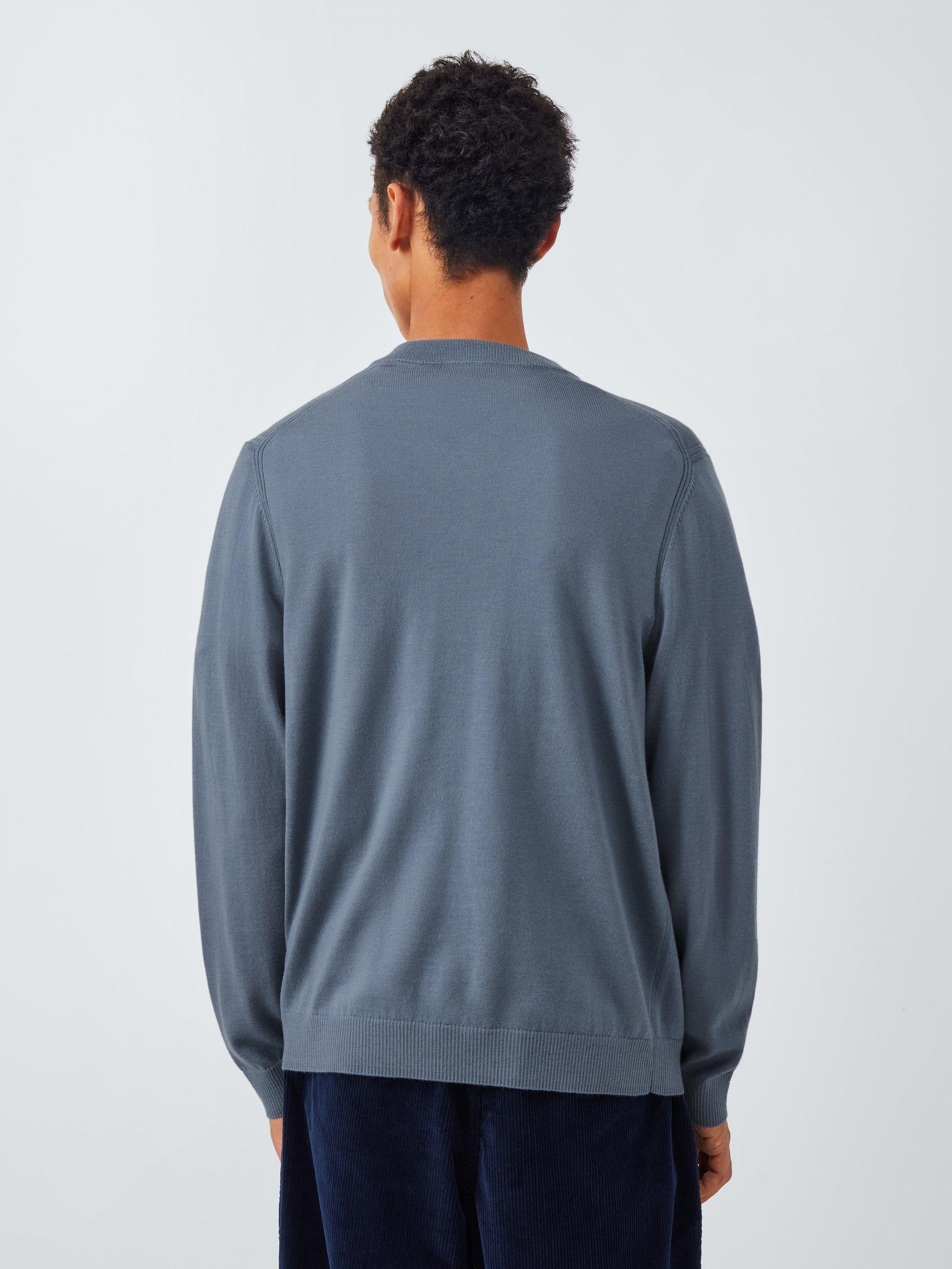 Product image 2 of 6, which shows John Lewis Merino Wool V-Neck Jumper, Flint Stone, M