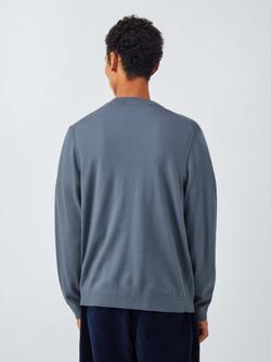 John Lewis Merino Wool V-Neck Jumper - view 2, Flint Stone