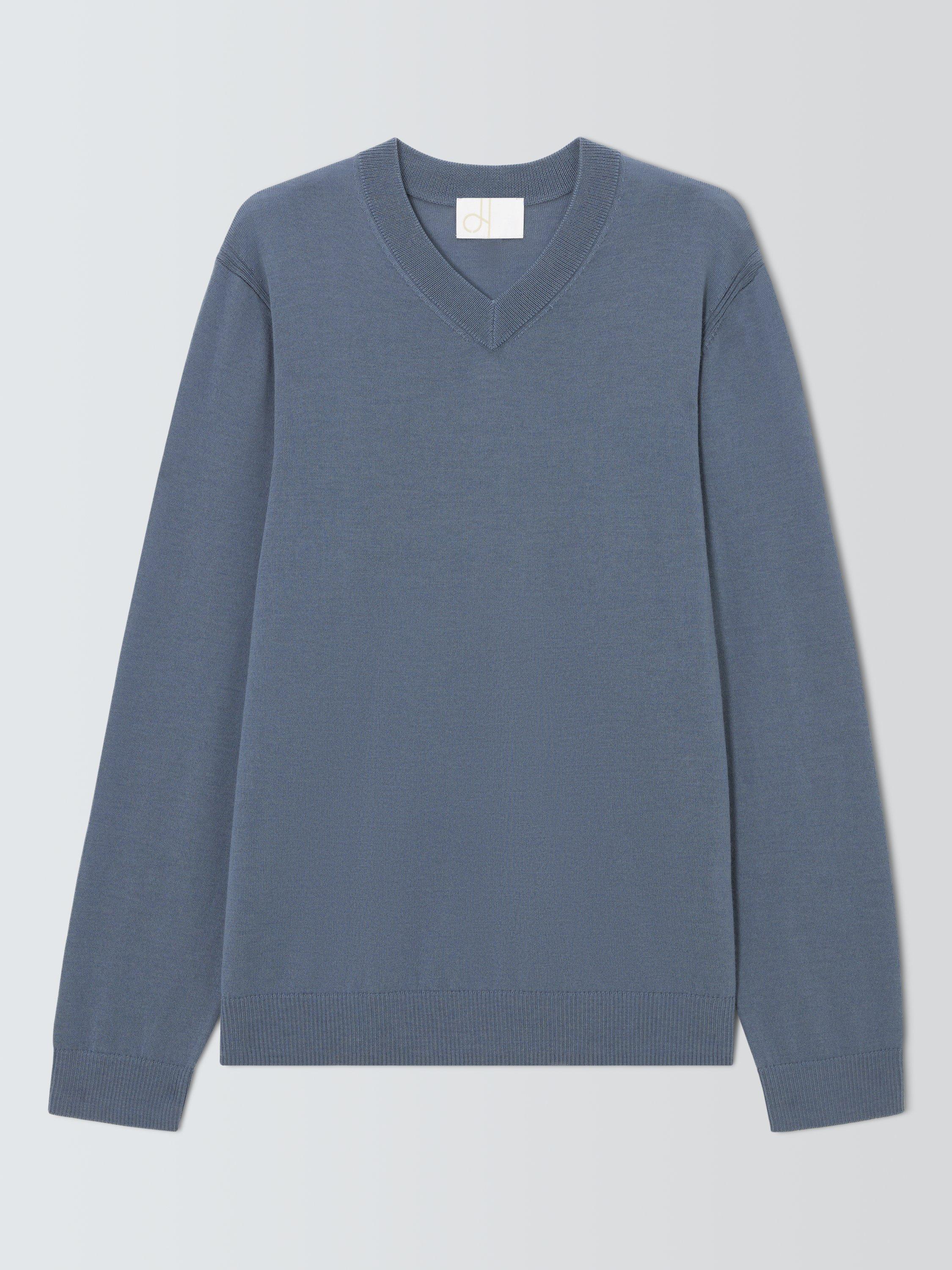 Product image 4 of 6, which shows John Lewis Merino Wool V-Neck Jumper, Flint Stone, M