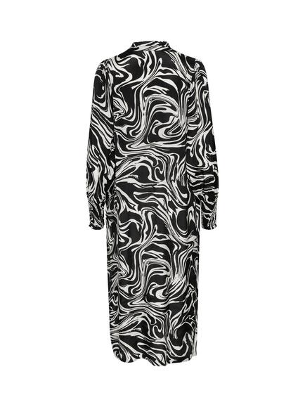 KAFFE Drylia Swirl Midi Dress, Black/Multi - view 2, Black/Multi