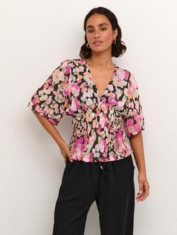 KAFFE Alina Floral Top, Pink/Multi, Pink/Multi