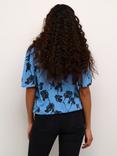 KAFFE Ariana Floral Top, Blue/Multi