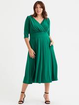 Boden Vivienne Velvet Shirt Dress, Green Fir