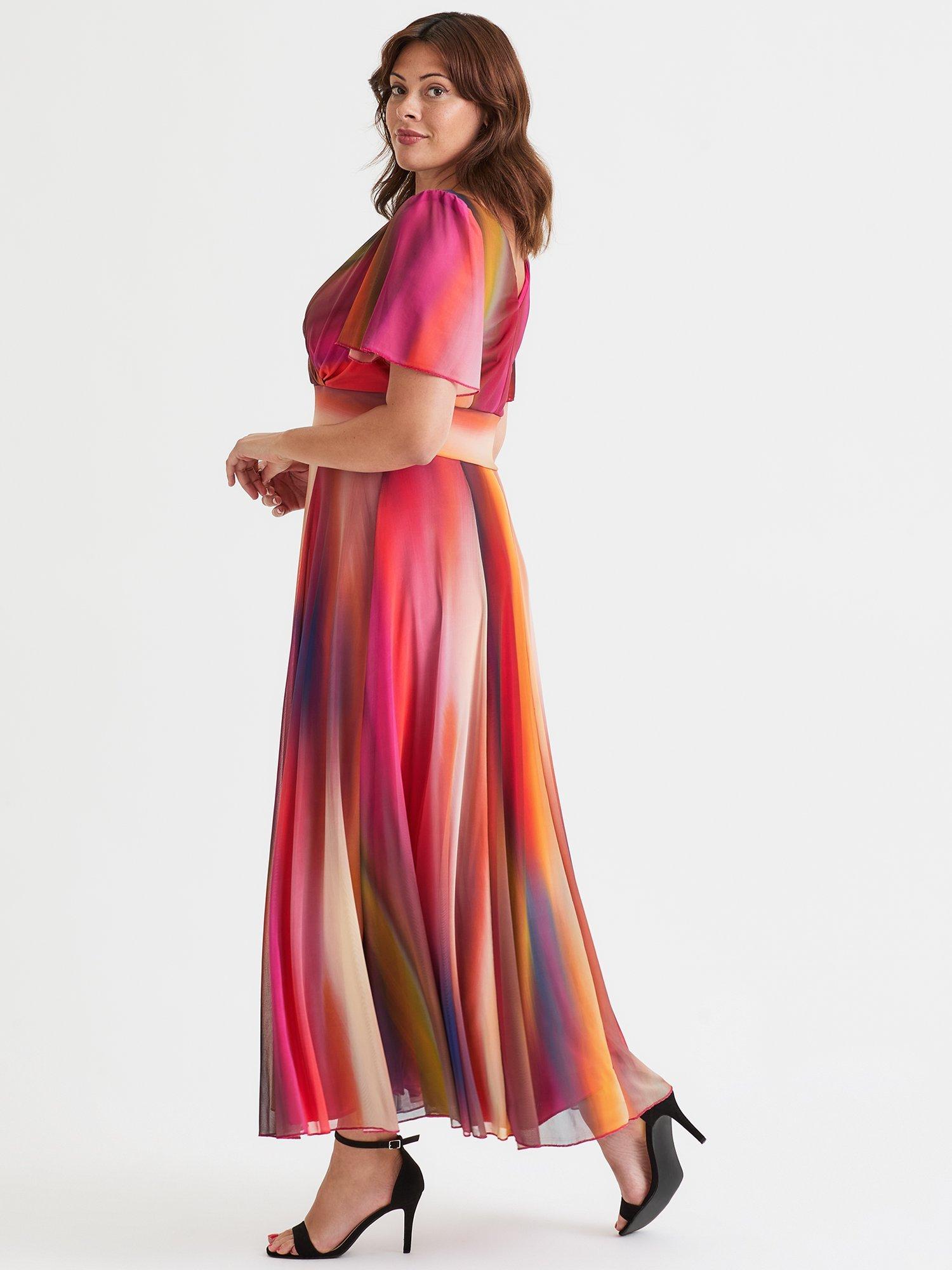 Product image 3 of 4, which shows Scarlett & Jo Isabelle Ombre Angel Sleeve Maxi Dress, Pink Ombre, 12