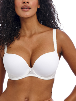 Freya Fascinate Moulded Plunge Bra, White, White