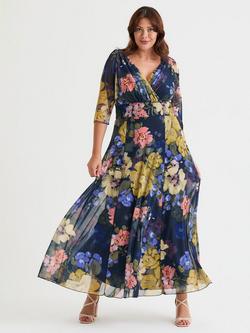 Scarlett & Jo Verity Floral Maxi Dress, Navy/Multi, Navy/Multi