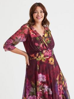 Scarlett & Jo Verity Floral Maxi Dress, Magenta/Multi - view 2, Magenta/Multi