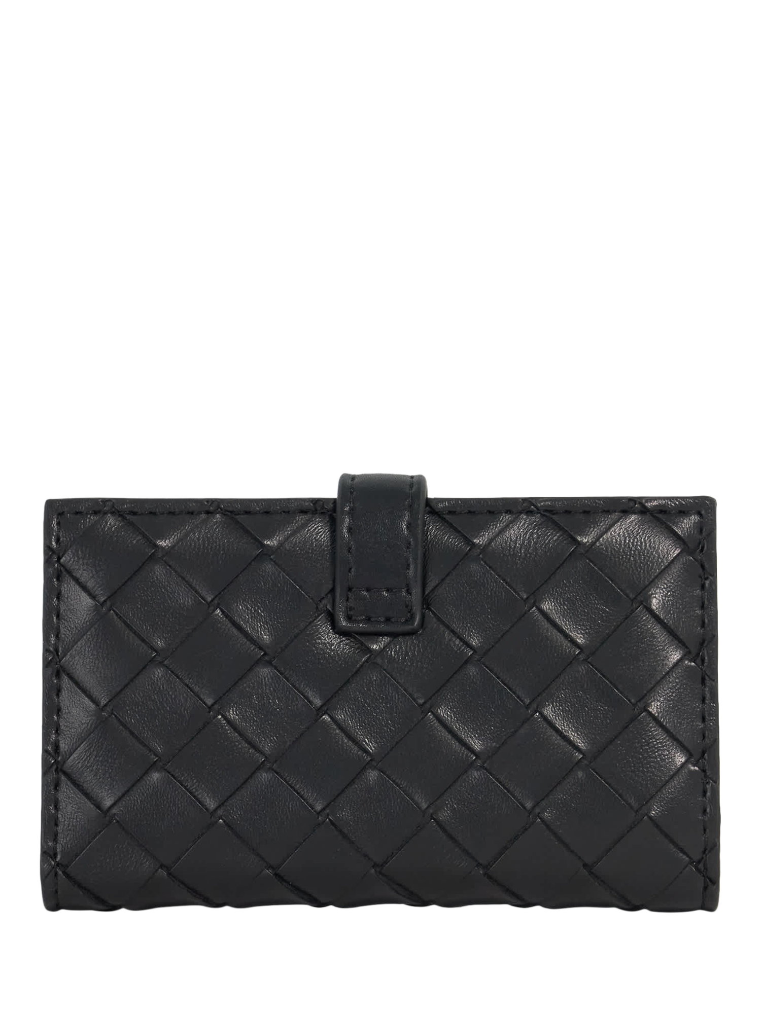 Product image 3 of 5, which shows Dune London Kassia Turn Lock Woven Leather Purse, Black