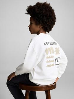 Mango Kids' Key Elements Sweatshirt, White - view 2, White