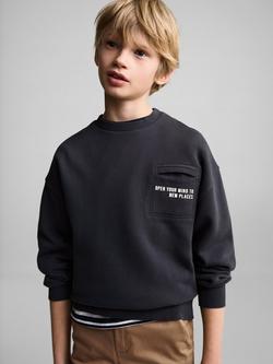 Mango Kids' Festival Sweatshirt, Charcoal, Charcoal