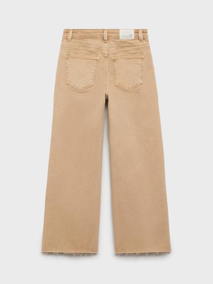 Mango Kids' Utility Wide Leg Jeans - view 2, Medium Brown
