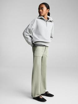 Mango Kids' Utility Wide Leg Jeans - view 2, Green