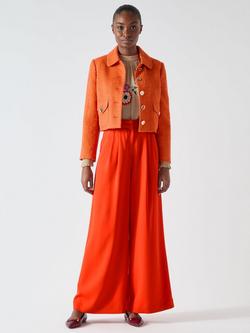 L.K.Bennett Vita Tweed Jacket, Bright Orange, Bright Orange