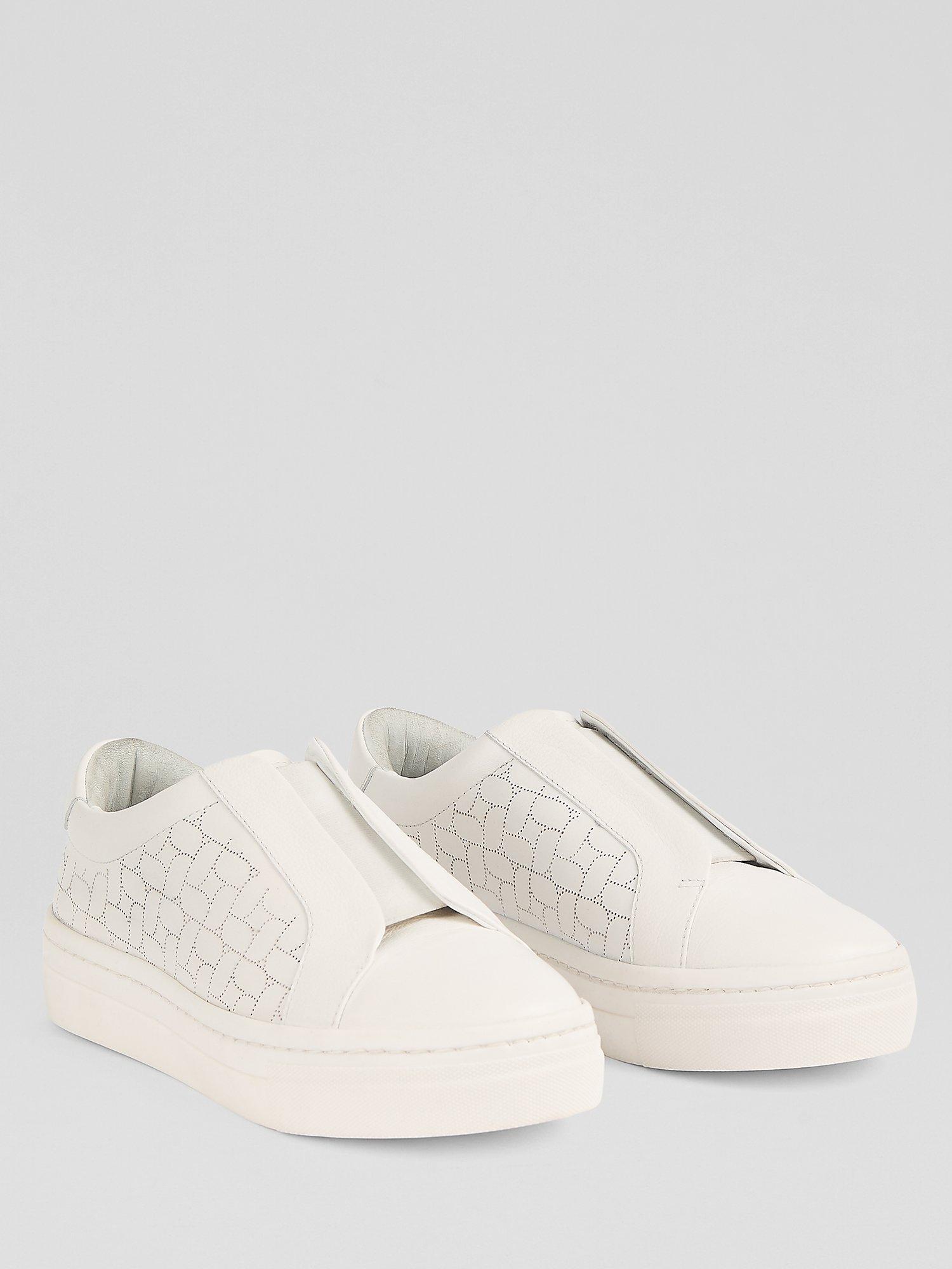 Product image 2 of 3, which shows L.K.Bennett Leather Oloid Pull On Trainers, Off White, 2