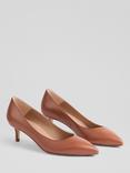 L.K.Bennett Audrey Leather Kitten Heel Court Shoes, Brown Tan