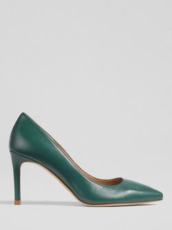 L.K.Bennett Floret Pointed Toe Suede Court Shoes, Dark Green, Dark Green