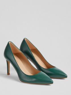L.K.Bennett Floret Pointed Toe Suede Court Shoes, Dark Green - view 2, Dark Green