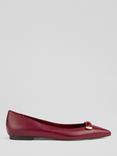 L.K.Bennett Blair Leather Ballerina Pumps, Maroon