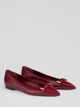 L.K.Bennett Blair Leather Ballerina Pumps, Maroon