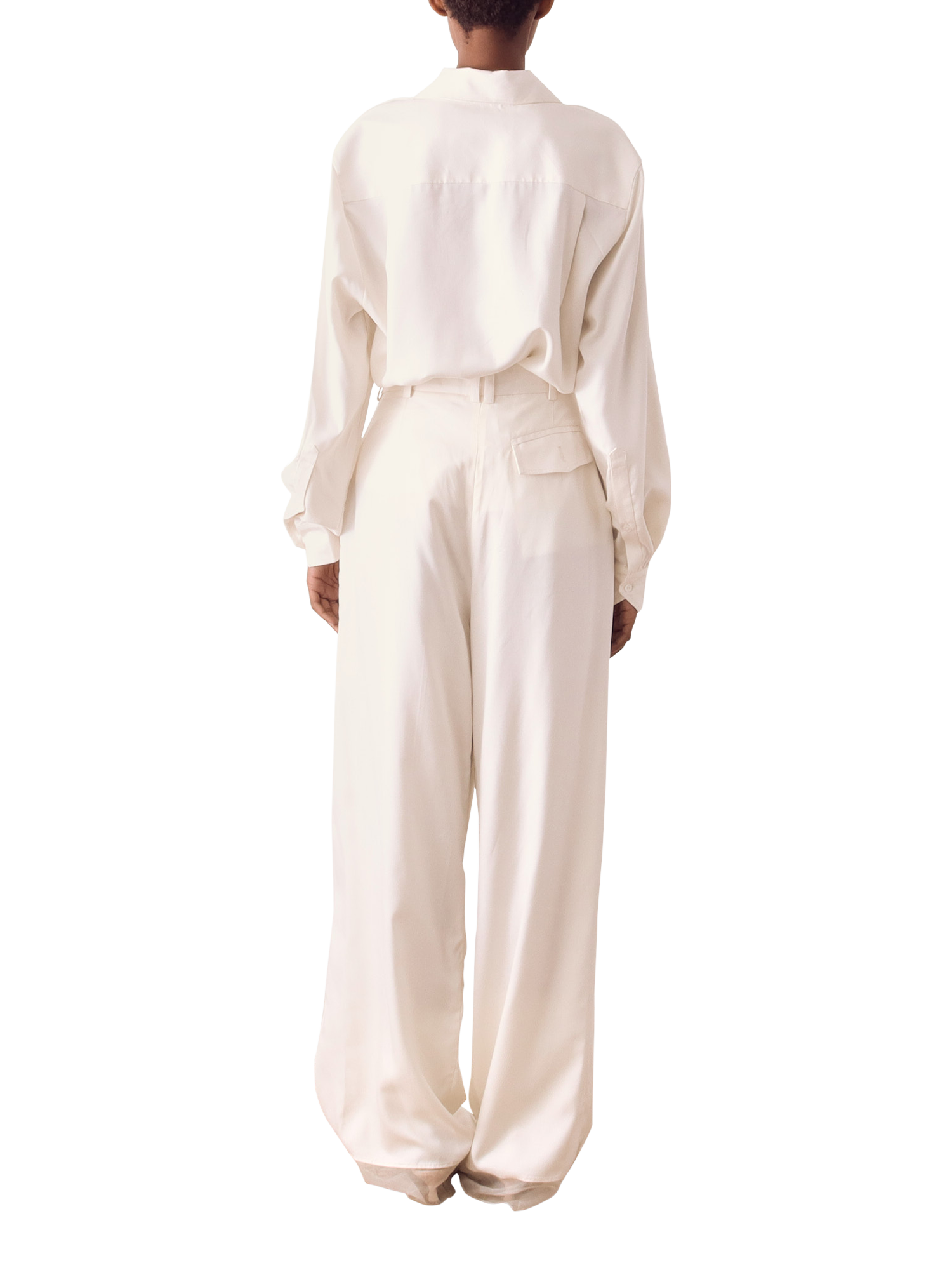Product image 2 of 2, which shows S.S.DALEY Orla Pleat Pure Silk Trousers, Ecru, 8