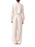 S.S.DALEY Orla Pleat Pure Silk Trousers, Ecru
