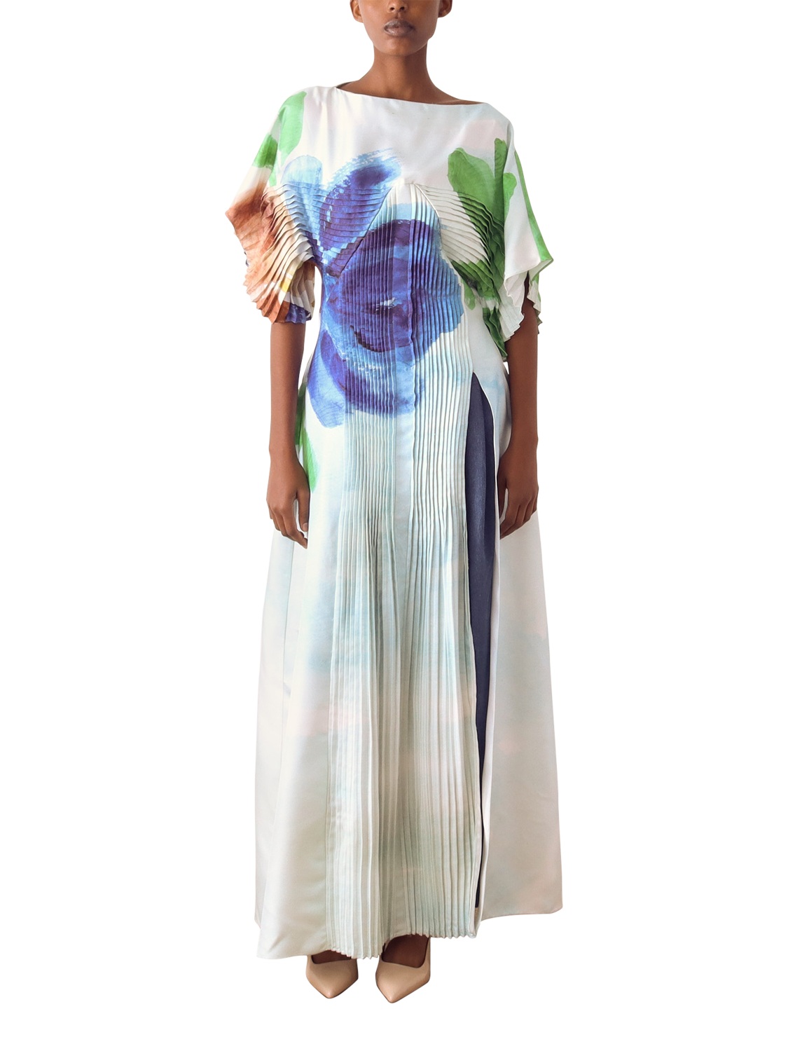 Product image 2 of 5, which shows S.S.DALEY Gluck Floral Pure Silk Dress, Blue Print, 6