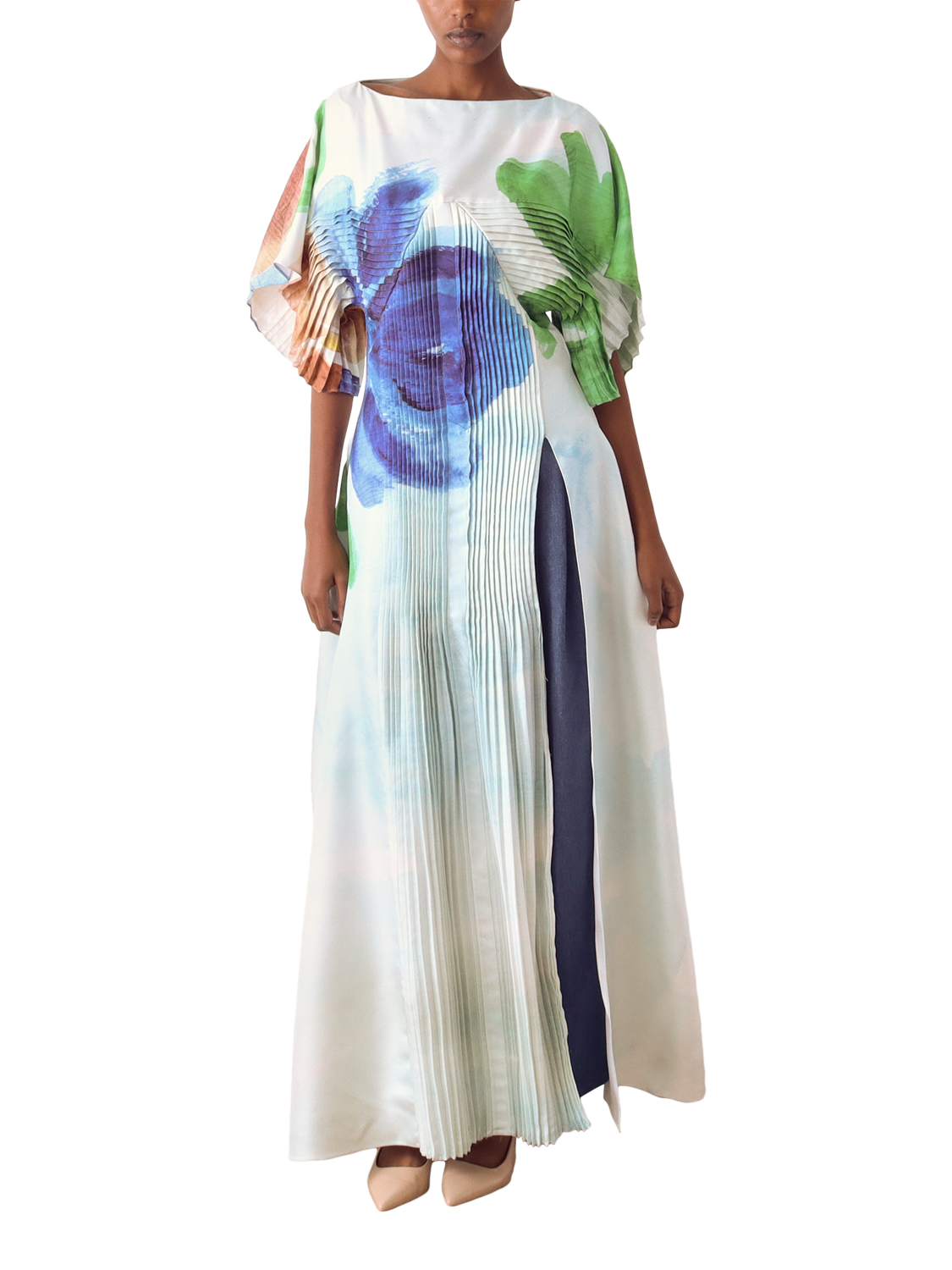 Product image 1 of 5, which shows S.S.DALEY Gluck Floral Pure Silk Dress, Blue Print, 6