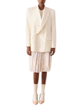 S.S.DALEY Martha Pleated Pure Wool Jacket, Cream