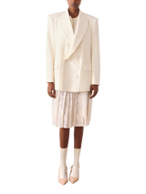 S.S.DALEY Martha Pleated Pure Wool Jacket, Cream