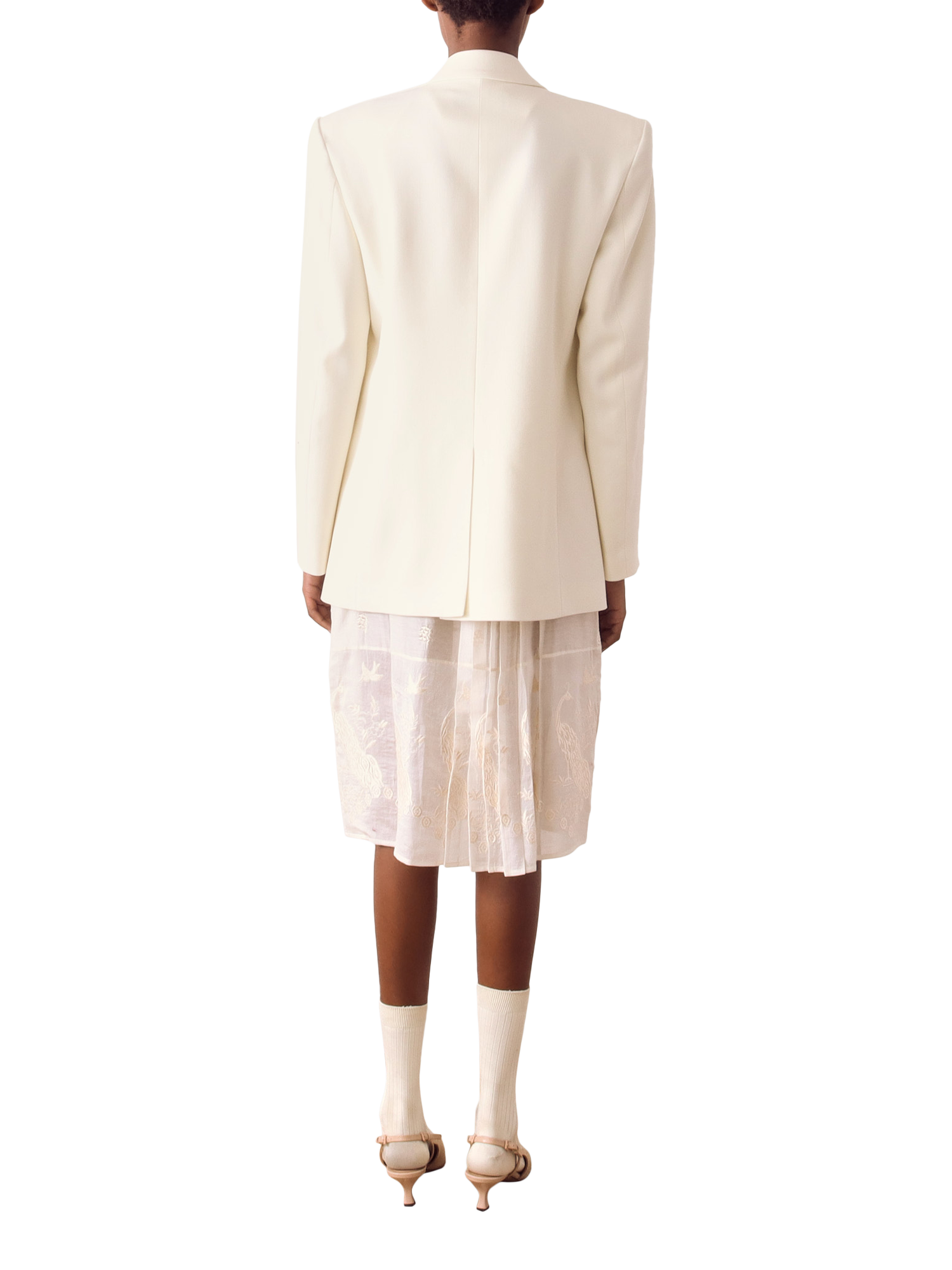 Product image 2 of 5, which shows S.S.DALEY Martha Pleated Pure Wool Jacket, Cream, S