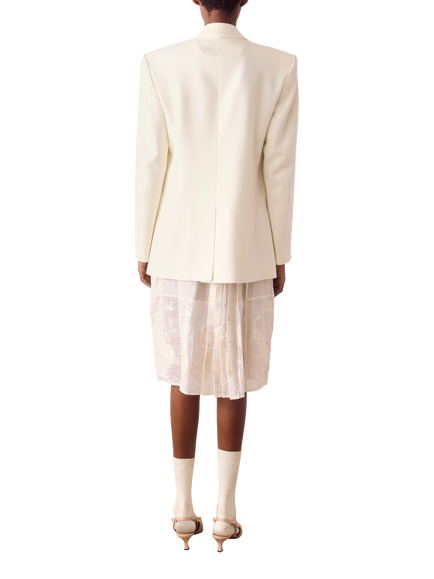 S.S.DALEY Martha Pleated Pure Wool Jacket, Cream - view 2, Cream