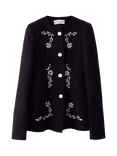 S.S.DALEY Embroidered Collarless Tailored Jacket, Black/White
