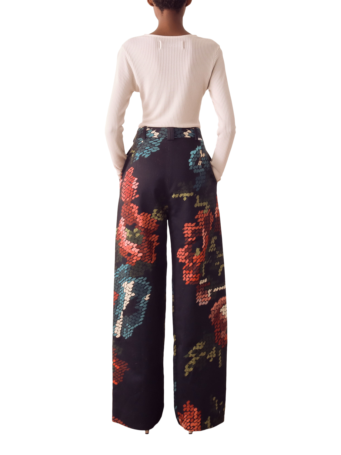 Product image 2 of 4, which shows S.S.DALEY Floral Print Straight Trousers, Vase Print, 6