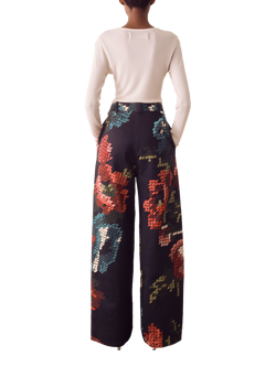 S.S.DALEY Floral Print Straight Trousers, Vase Print - view 2, Vase Print